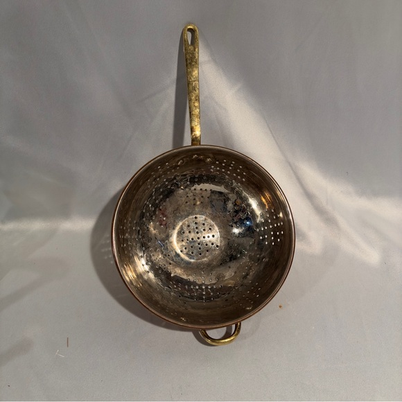 Vintage Copper Strainer Brass Handle Colander - Picture 4 of 4